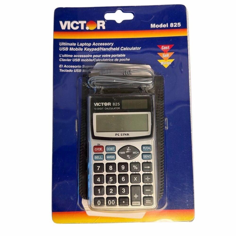Victor Model 825 USB Mobile Keypad Handheld 12-Digit Calculator New Sealed NIB
